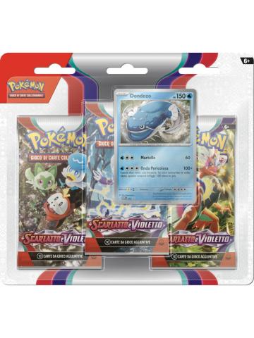 Pokemon Card Game POKEMON SCARLATTO E VIOLETTO BLISTER 3 BUSTINE + CARTA PROMO DONDOZO