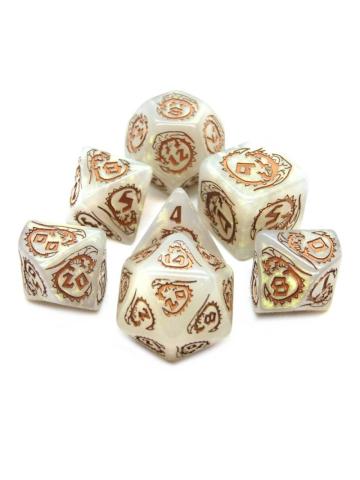 Accessori Gdr SET 7 DADI DRAGONS QUARZO ORO