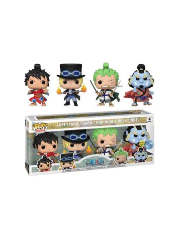Funko Pop 4-Pack Animation: One Piece S6 - Luffytaro /Sabo /Roronoa Zoro /Jimbei (Glows in the Dark) (Gamestop Exclusive)