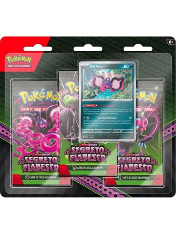 Pokemon Card Game SEGRETO FIABESCO BLISTER 3 BUSTINE + CARD PECHARUNT HOLO