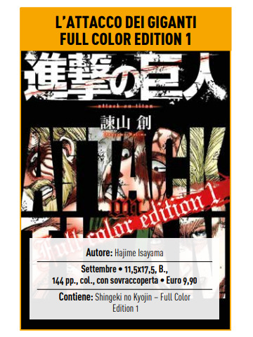 L`ATTACCO DEI GIGANTI FULL COLOR EDITION 01