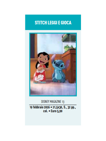 DISNEY MAGAZINE STITCH LEGGI E GIOCA