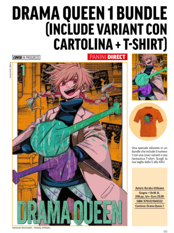 DRAMA QUEEN 01 BUNDLE CON VARIANT E TSHIRT TAGLIA L